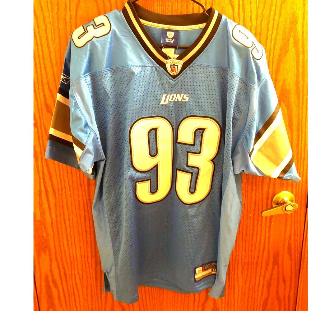 NWT Reebok NFL Lions Kyle Vanden Bosch Authentic Stitched NFL Jersey Signed 48